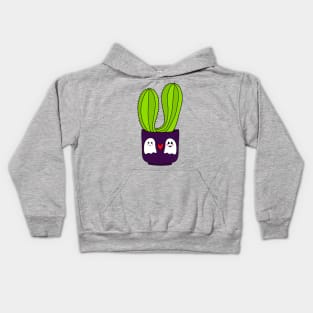 Cute Cactus Design #158: Cacti Couple In Halloween Ghosts Pot Kids Hoodie